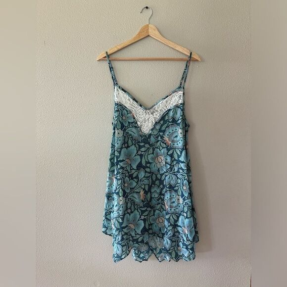 Anthropologie Lace Inset Blue Paisley Scarf Mini Dress Size Small - Picture 3 of 7